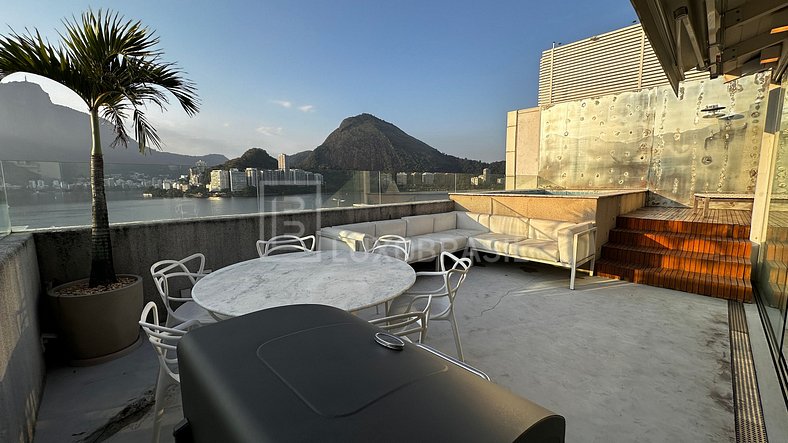 LUXOBRASIL #RJ107 Cobertura Duplex Vista Lagoa Aluguel de Te