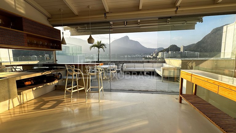 LUXOBRASIL #RJ107 Cobertura Duplex Vista Lagoa Aluguel de Te